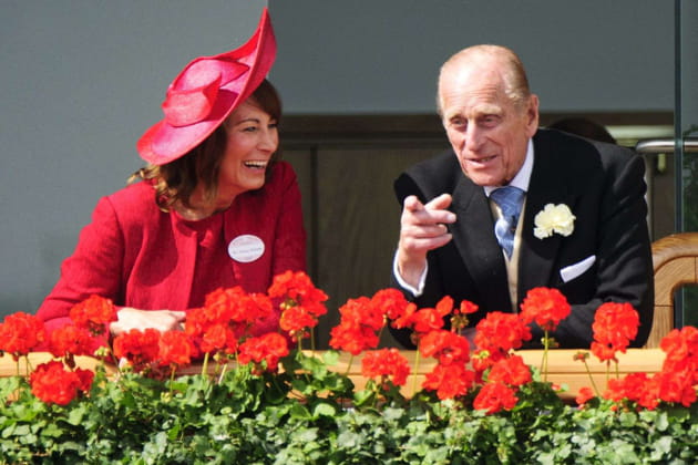 Avec Carole Middleton, en juin 2012