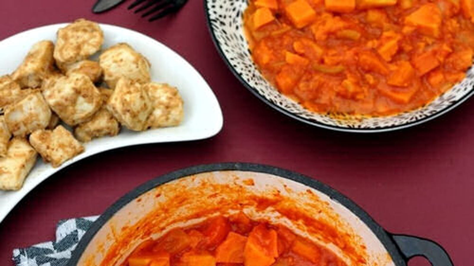 Curry de patate douce, panais et carotte, au lait de coco