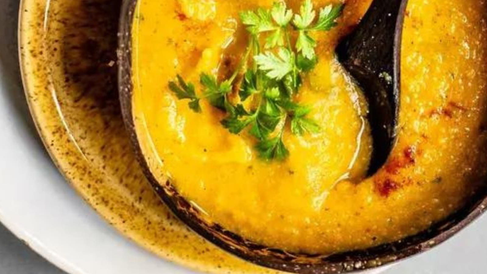 Velouté de potimarron saveur pain d'épices