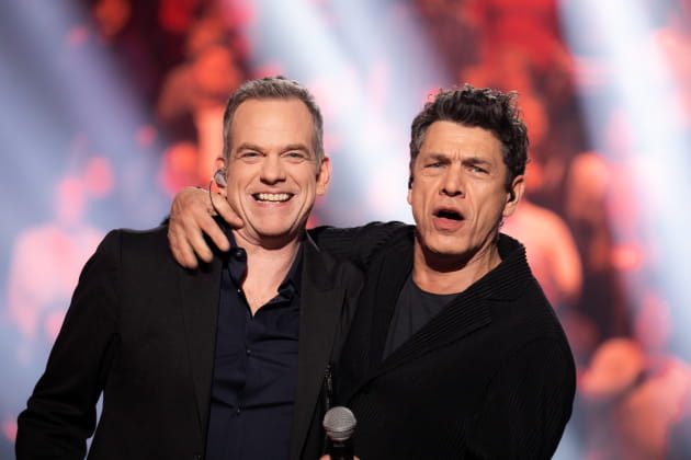 Les chanteurs Garou et Marc Lavoine chantent pour le téléthon