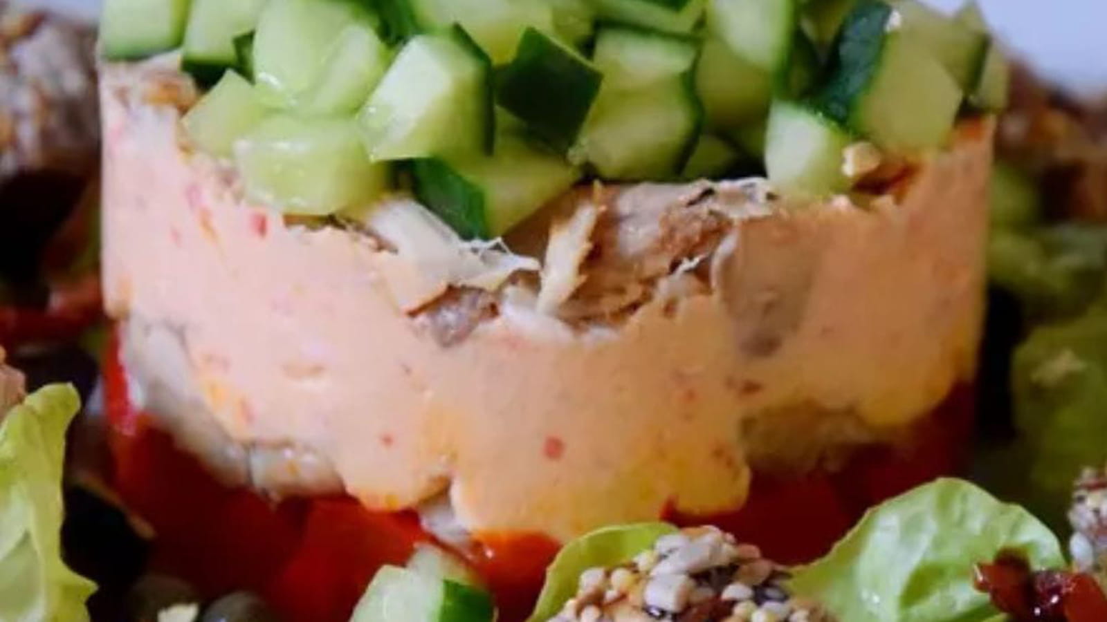 Terrine de poivrons et poulet ricotta au pesto rosso