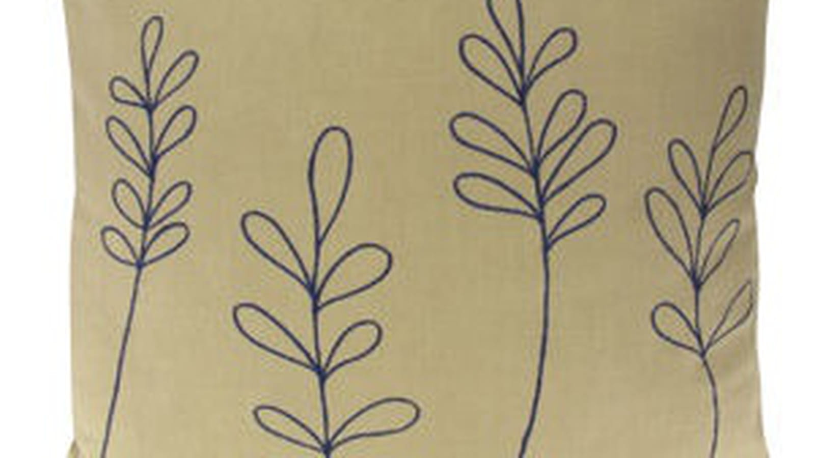 Coussin brodé motif feuillage de Botanic