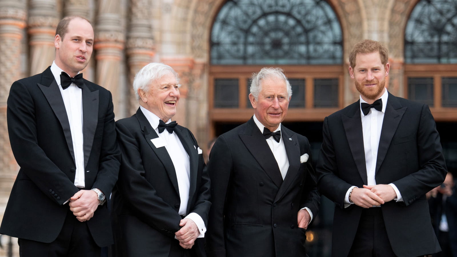 Prince William, David Attenborough, Prince Charles et Prince Harry 