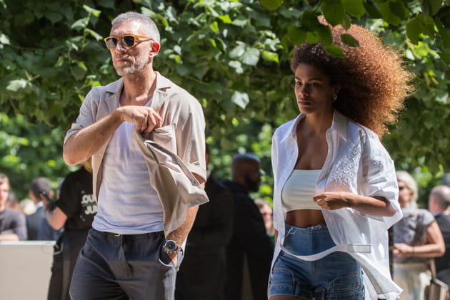 Vincent Cassel et Tina Kunakey d&eacute;contract&eacute;s pour Vuitton, juin 2018, Paris