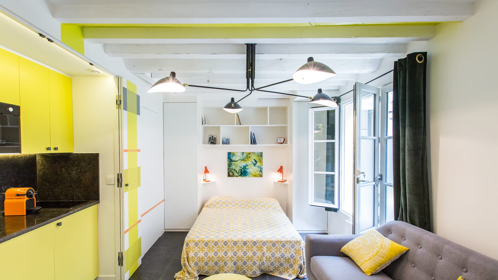 Murs vert et jaune