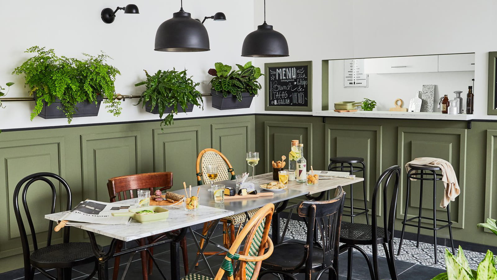 Salle à manger vert kaki