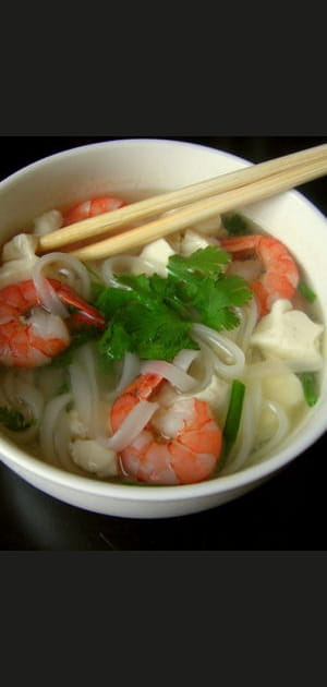 Pho aux crevettes et au tofu express
