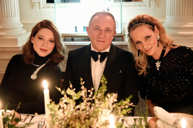 L&eacute;a Seydoux, Fran&ccedil;ois-Henri Pinault, Uma Thurman au d&icirc;ner Boucheron