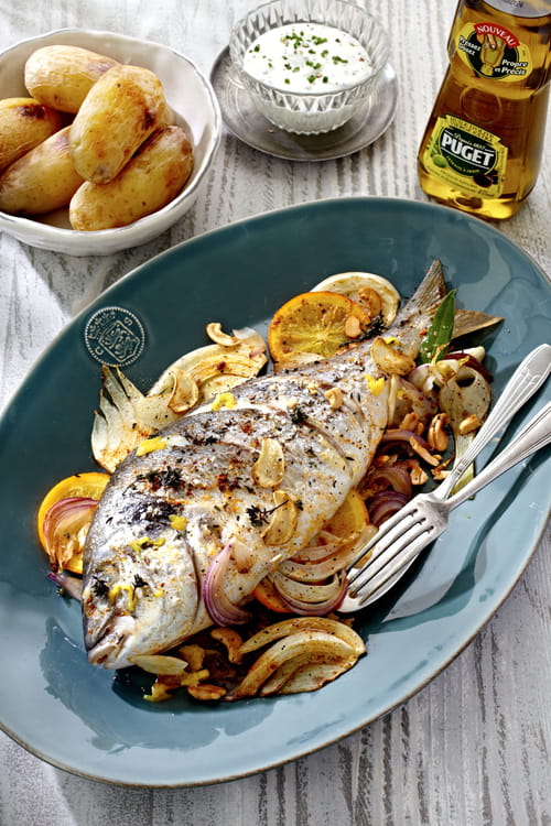Dorade au barbecue, fenouil à l'orange