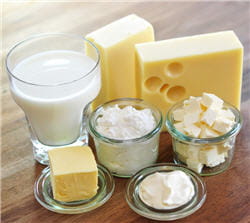 les produits laitiers sont très riches en calcium.