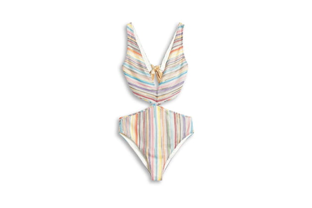 Maillot de bain une pi&egrave;ce &agrave; d&eacute;coupes de Missoni