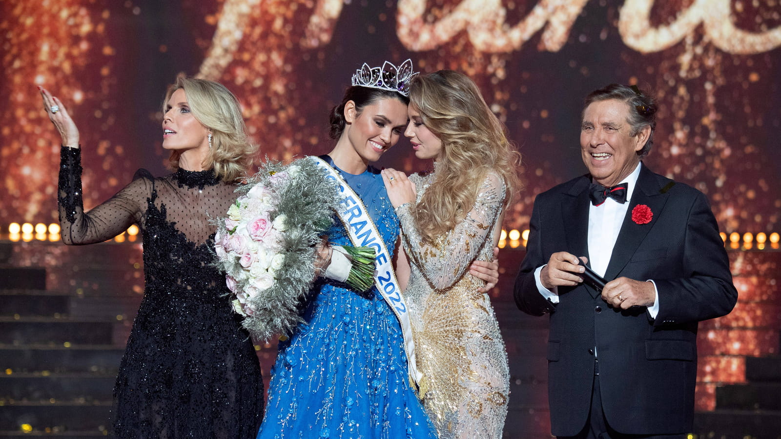 Sylvie Tellier, Diane Leyre, Amandine Petit et Jean-Pierre Foucault
