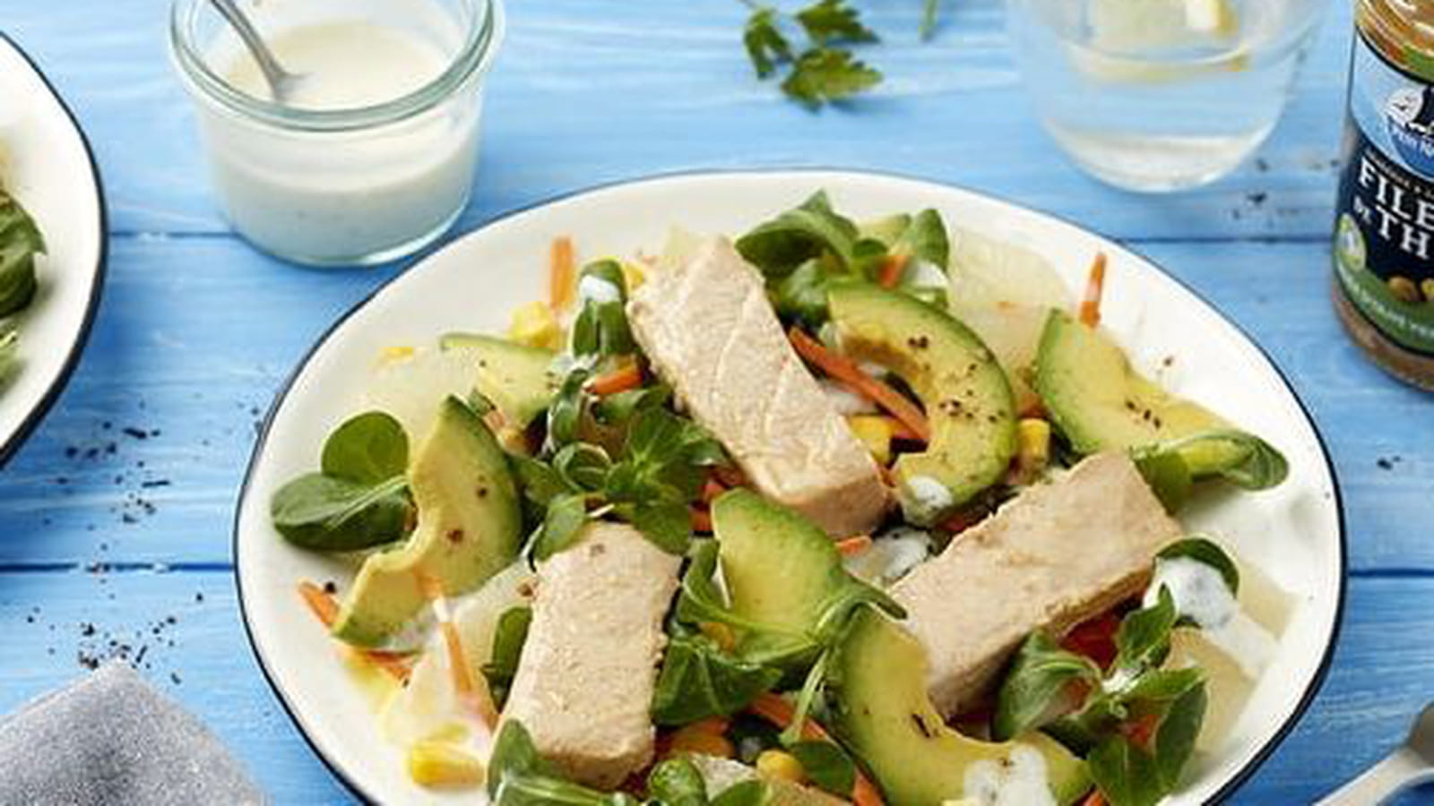 Salade californienne au pamplemousse, avocats et filets de Thon