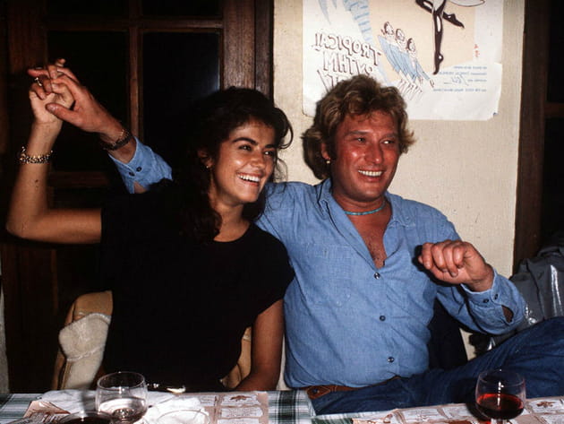 Johnny Hallyday et sa seconde femme Babeth Etienne