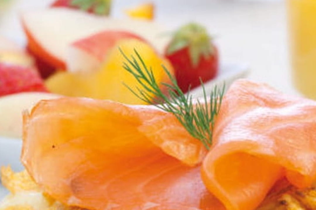 Blinis de corn flakes et saumon fumé