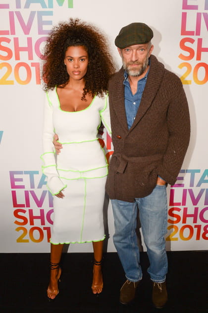 Vincent Cassel et Tina Kunakey au d&eacute;fil&eacute; Etam