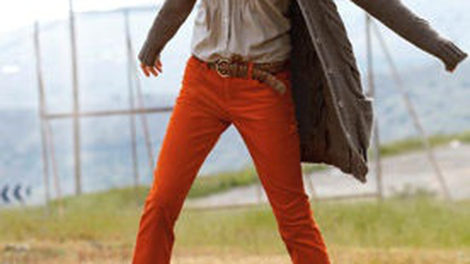 Jean rouge orangé de La Redoute
