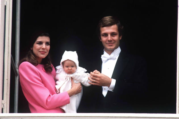 Au balcon du Palais avec Stefano Casiraghi et Andrea, novembre 1984