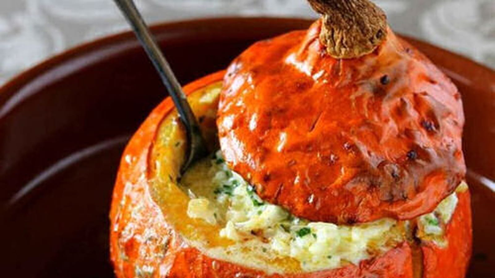 Potimarron farci au riz persillé