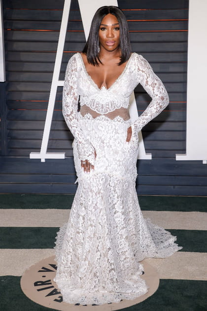Serena Williams en robe dentelle Galia Lahav