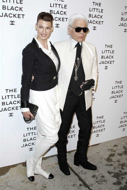 Linda Evangelista et Karl Lagerfeld
