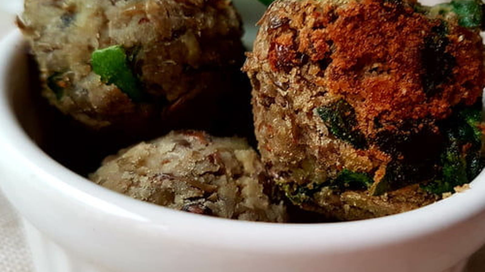 Boulettes de lentilles aux épinards