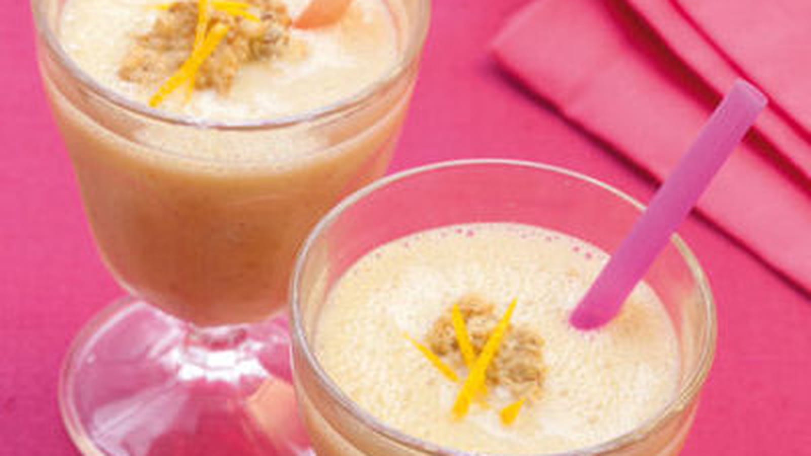 Milk shake aux céréales, orange et gingembre