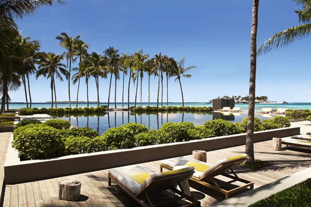 Piscine de l'hôtel Cheval Blanc aux Maldives
