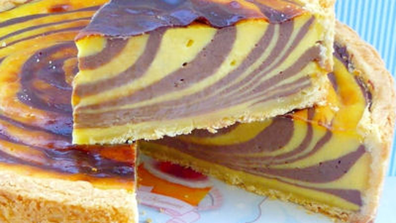 Flan pâtissier tigré ou zébré