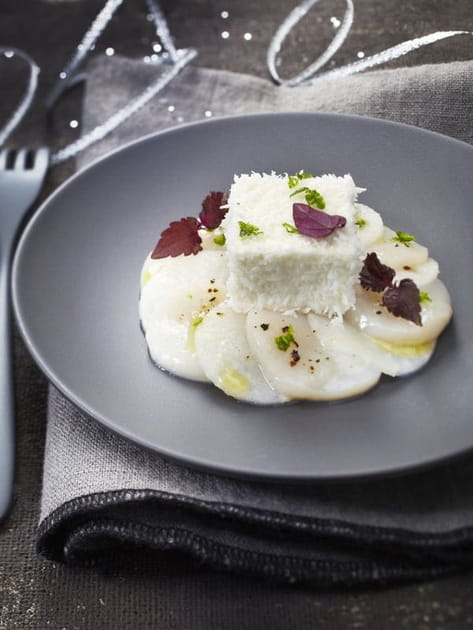 Carpaccio de Saint-Jacques et chou-rave, Carr&eacute; Frais &agrave; la noix de coco