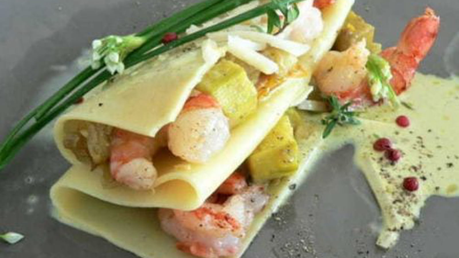 Lasagne, crevettes et légumes aux parfums indiens