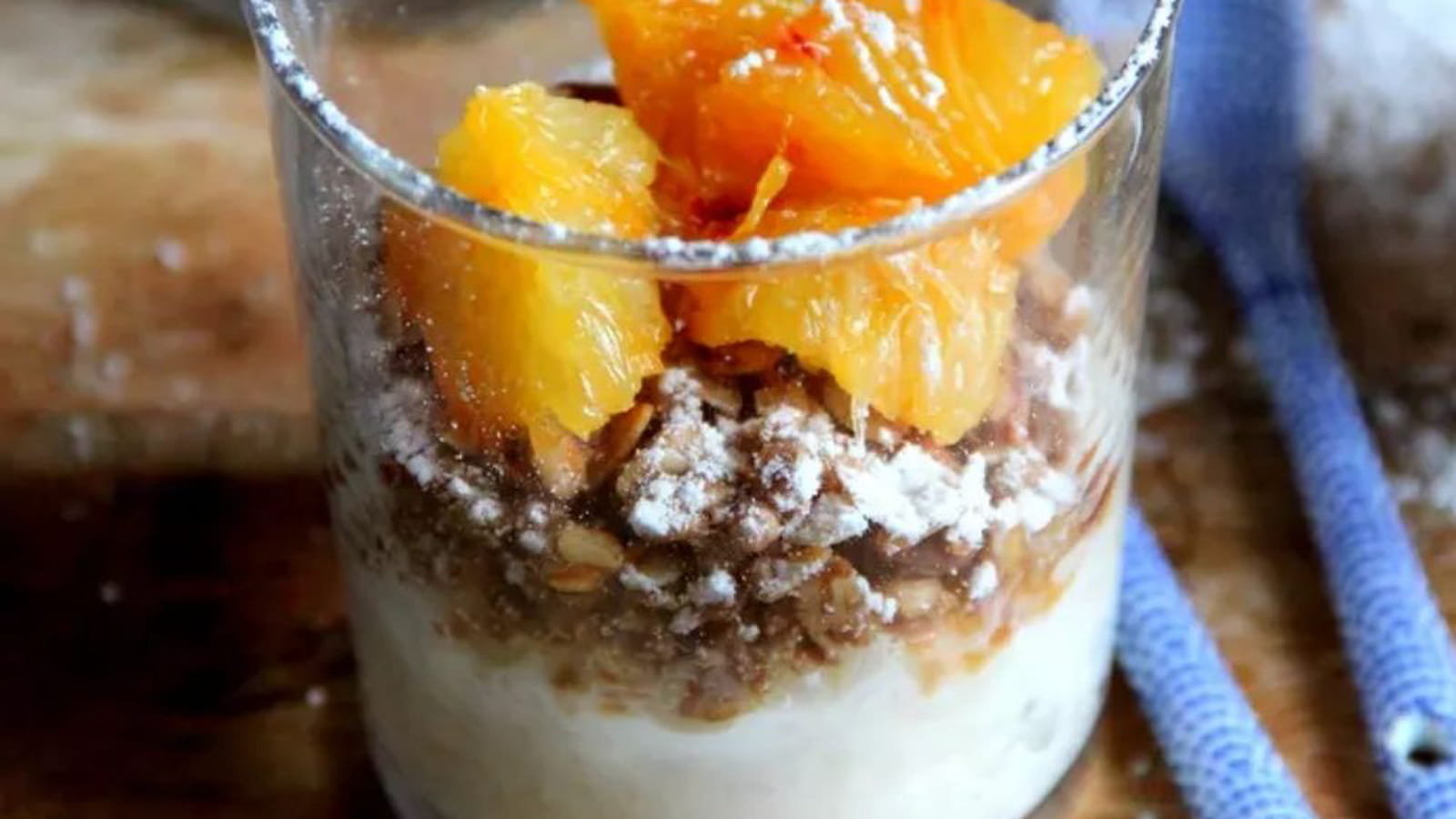 Verrines de riz au lait et oranges sanguines