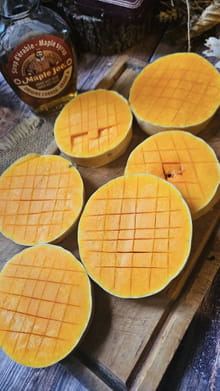 Palets de courge butternut rôtis au sirop d'érable et romarin : Etape 1