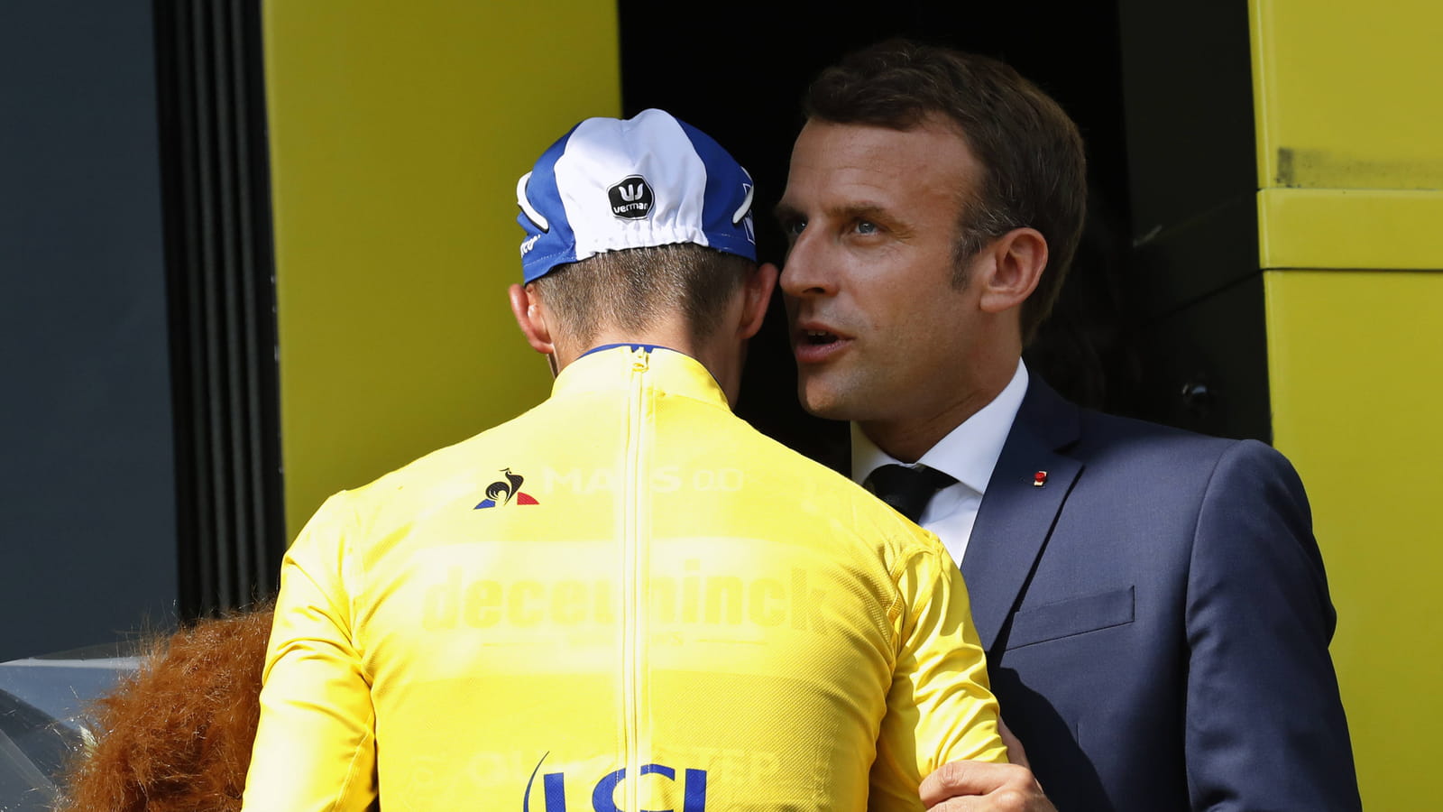Julian Alaphilippe et Emmanuel Macron