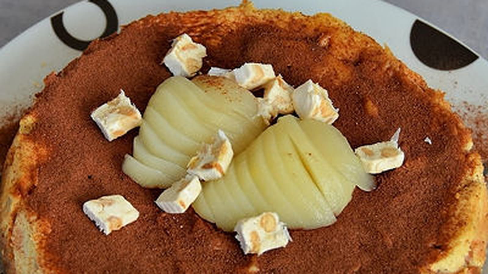 Cheesecake nougat et poires