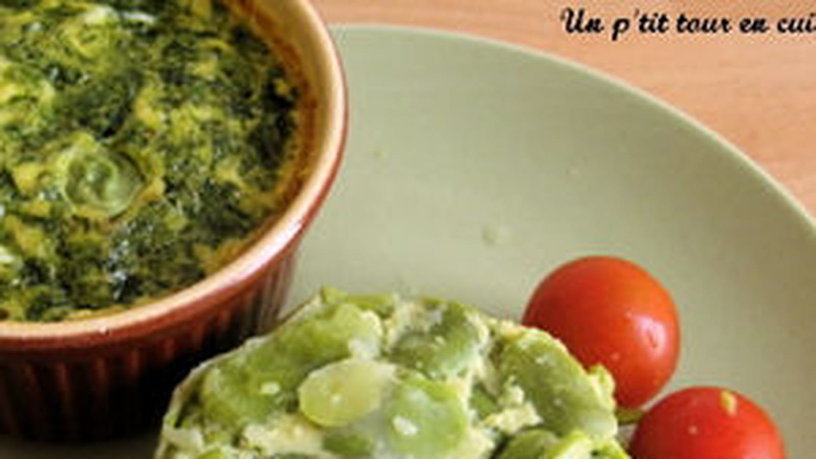 Clafoutis aux fèves au basilic
