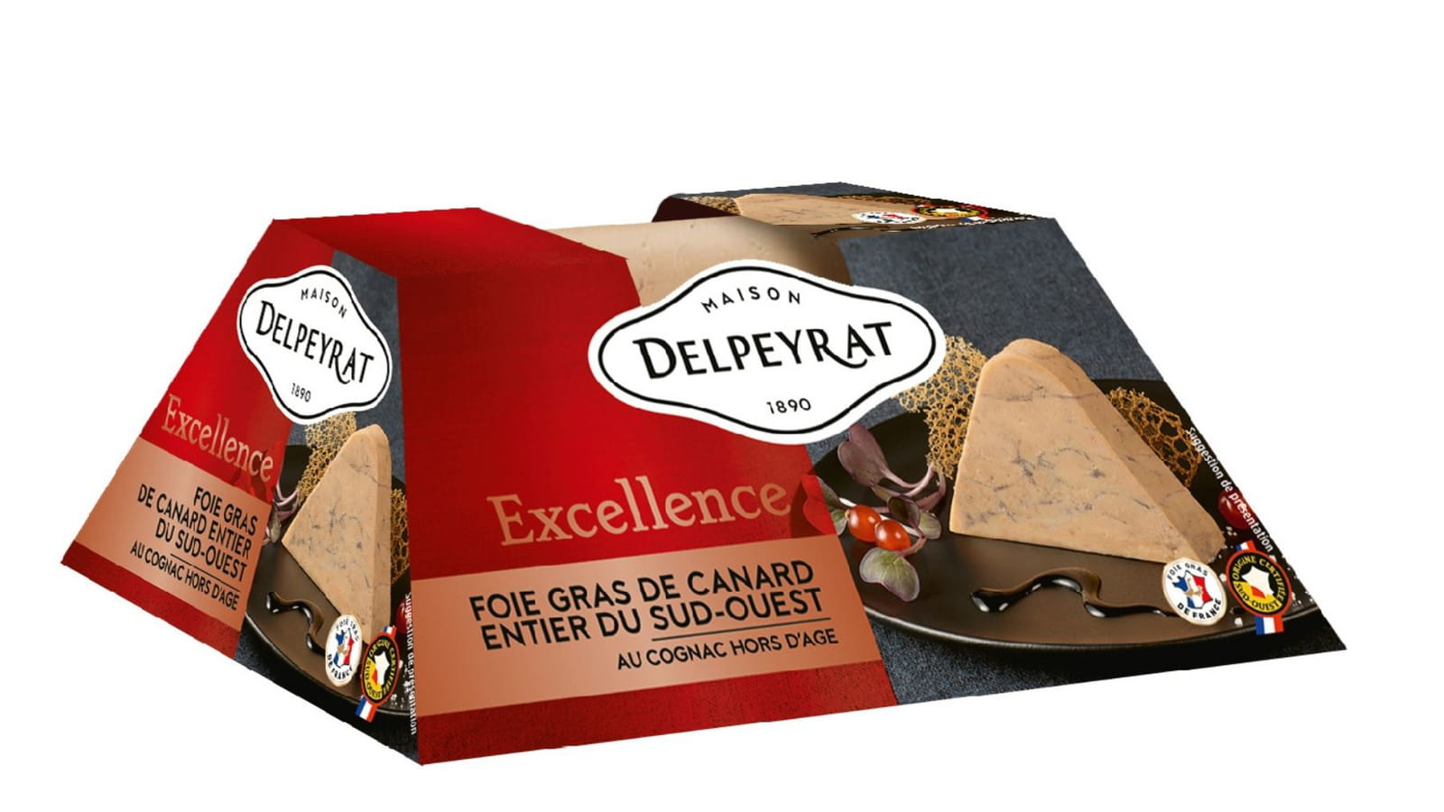  Le foie gras de canard entier du Sud-Ouest au Cognac hors d'âge Delpeyrat