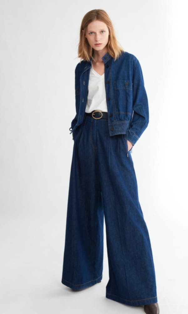 Jean Extra Large Femme NEXT - Coton Délavé Bleu Clair, Coupe Large, 5 Poches - Tendance Confortable
