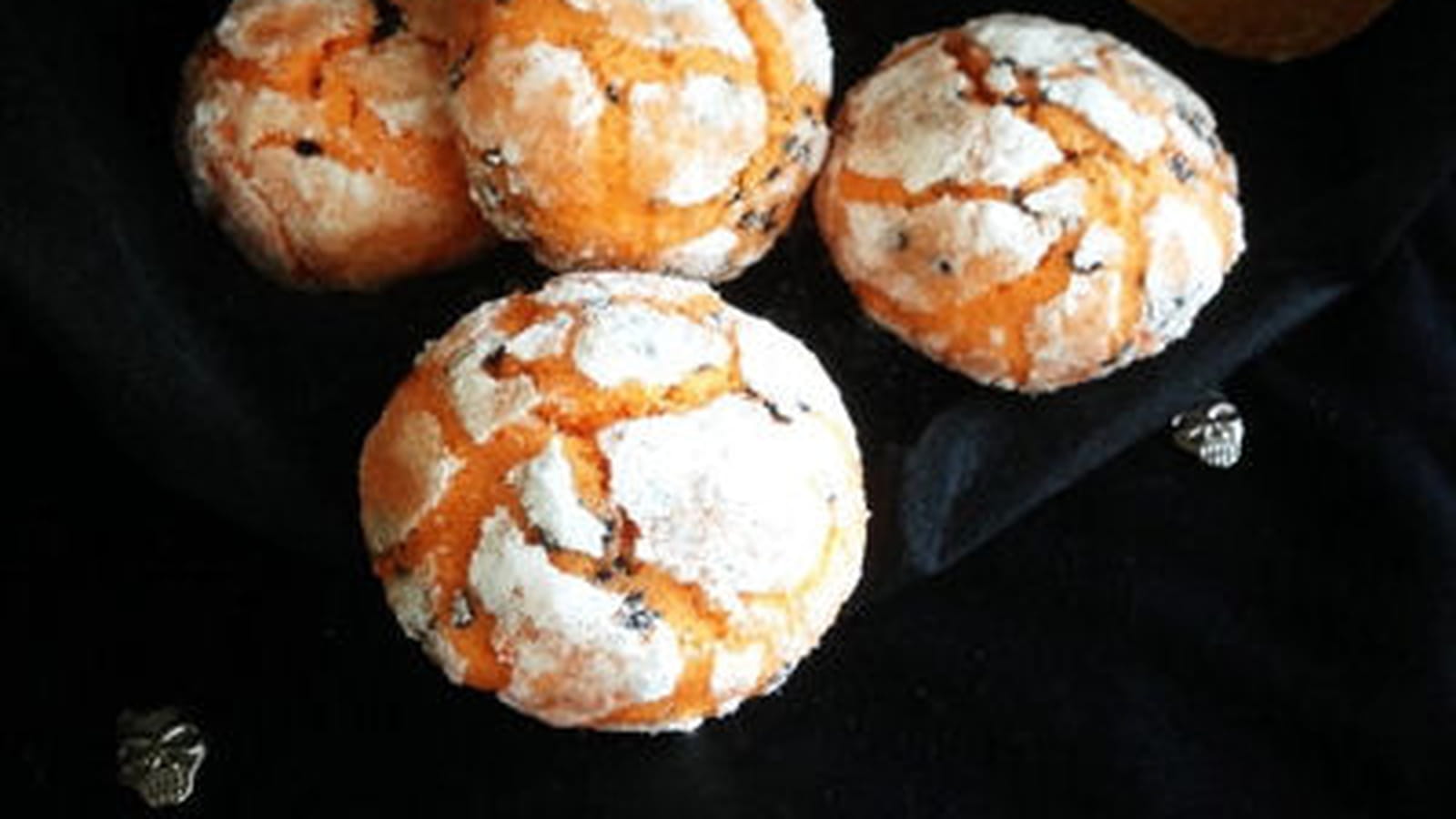 Biscuits Crinkles clémentine et sésame noir Halloween