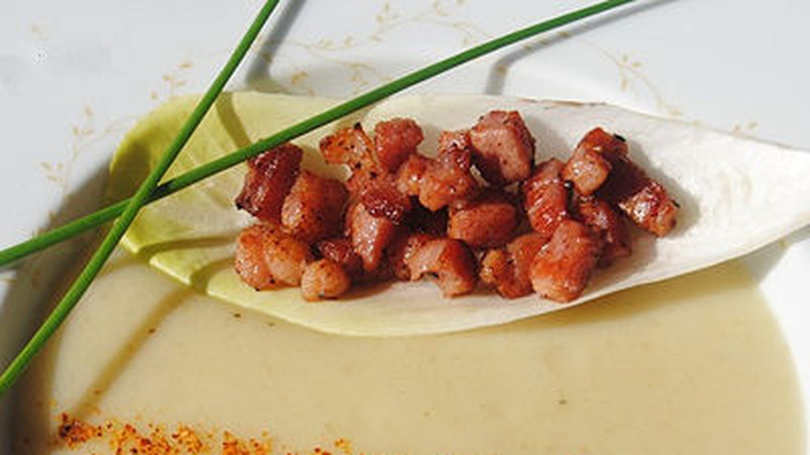 Velouté d'endives aux lardons