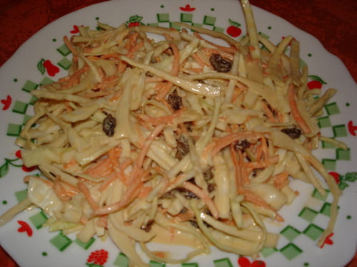 Coleslaw au yaourt et raisins secs