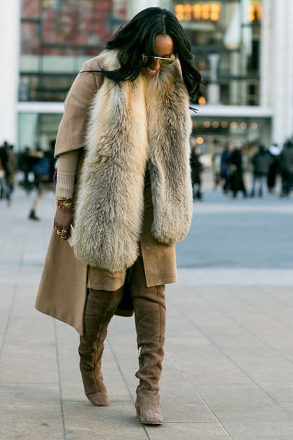 Street style &agrave; New York : cama&iuml;eu de beige