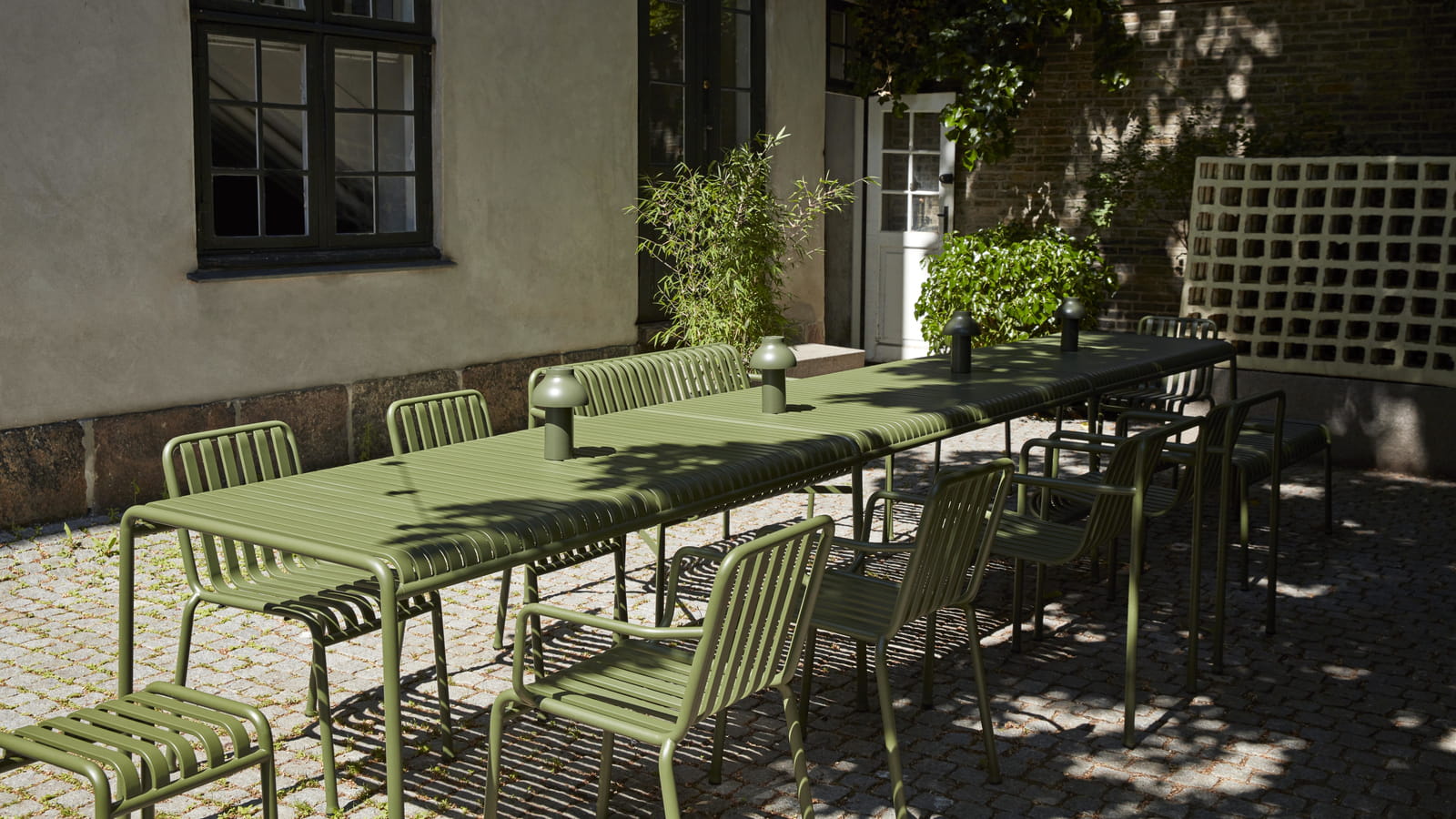 Salle à manger de jardin en acier galvanisé