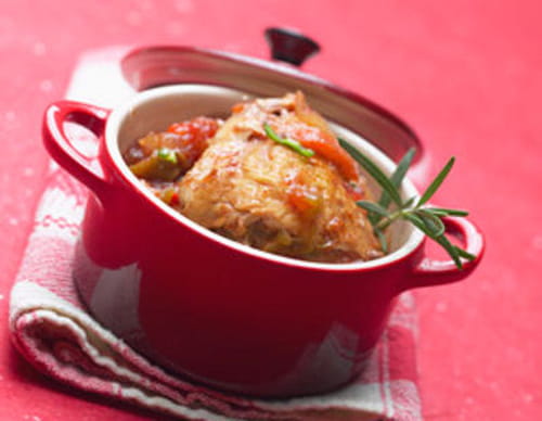 Cocotte de poulet basquaise au piment d'Espelette