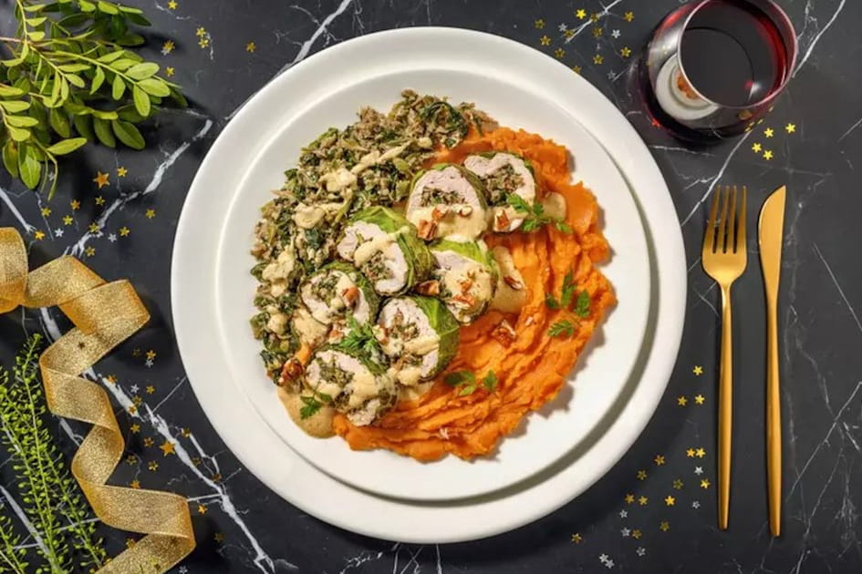 Roulés de dinde farcis aux pleurotes &amp; chou vert