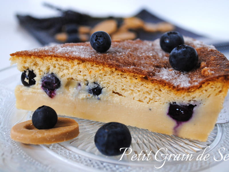 Gateau Magique Myrtilles Et Chocolat Blond Dulcey