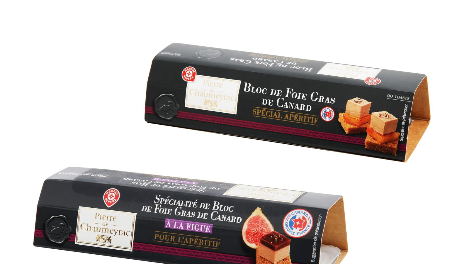 Les blocs de foie gras spécial apéritif Pierre de Chaumeyrac de Marque Repère
