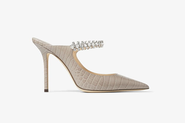 Escarpins avec sangles en cristal