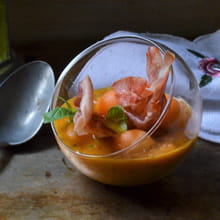 Gaspacho melon-tomate et basilic façon basque : Etape 3