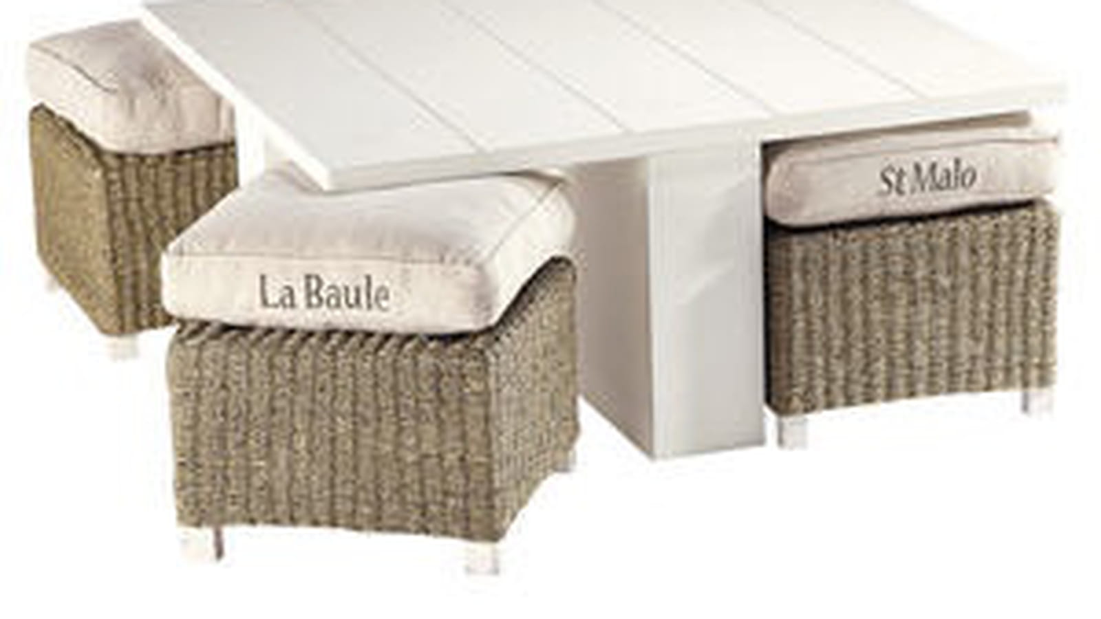 La table basse et ses tabourets "Newport" de Maisons du Monde